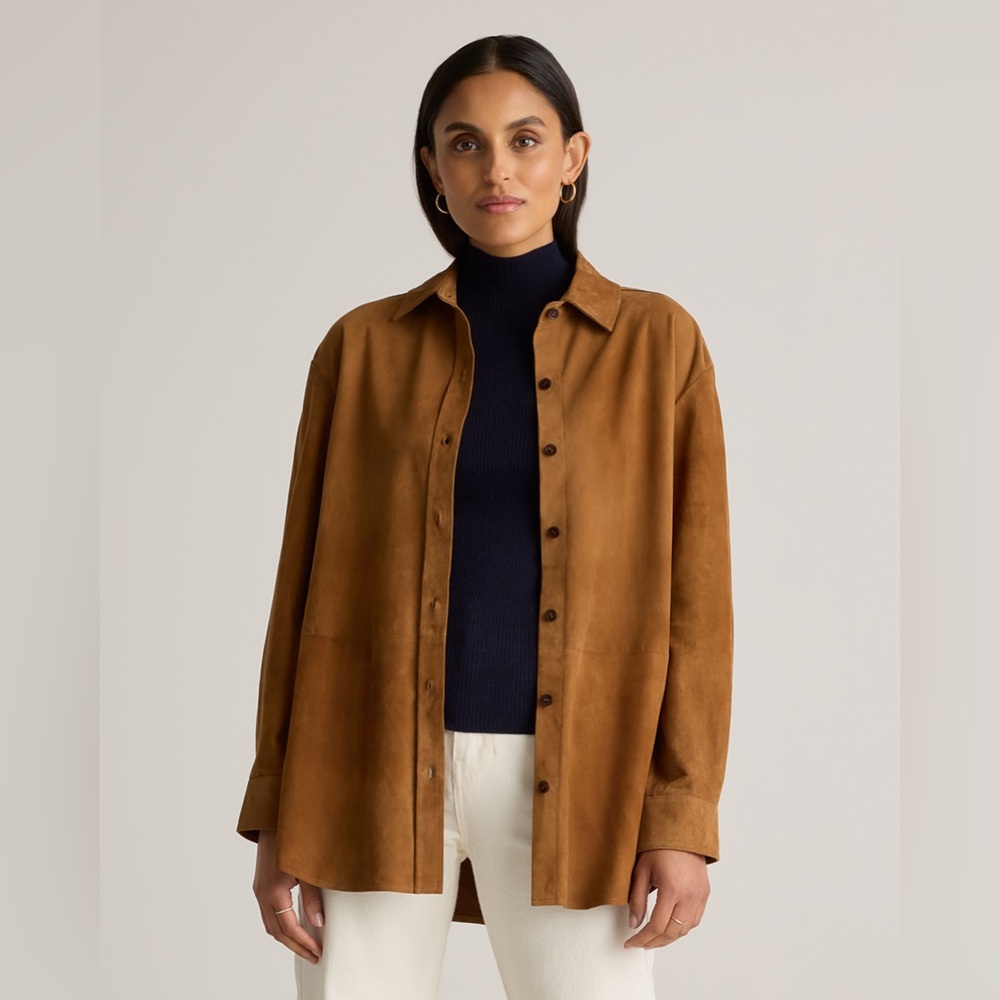 quince 100% suede overshirt